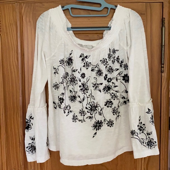 Anthropologie embroidered off the shoulder top (S) - Picture 5 of 8